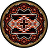 Rustic Cross Black Southwestern Rug - 8 Foot Round