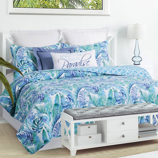 Cabana Palms Quilt Bed Set - Twin - OVERSTOCK