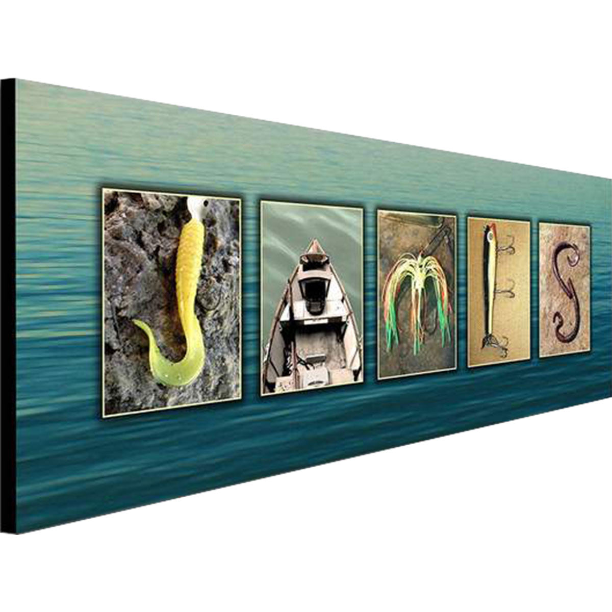 Lake Fishing Personalized Block Mount - 18 x 7