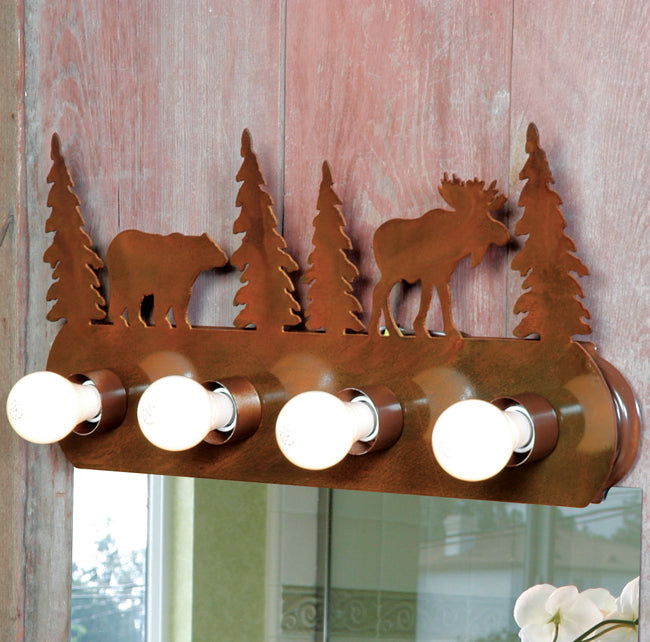 Moose & Bear Vanity Light Fixture (4 Light) - Rust - CLEARANCE