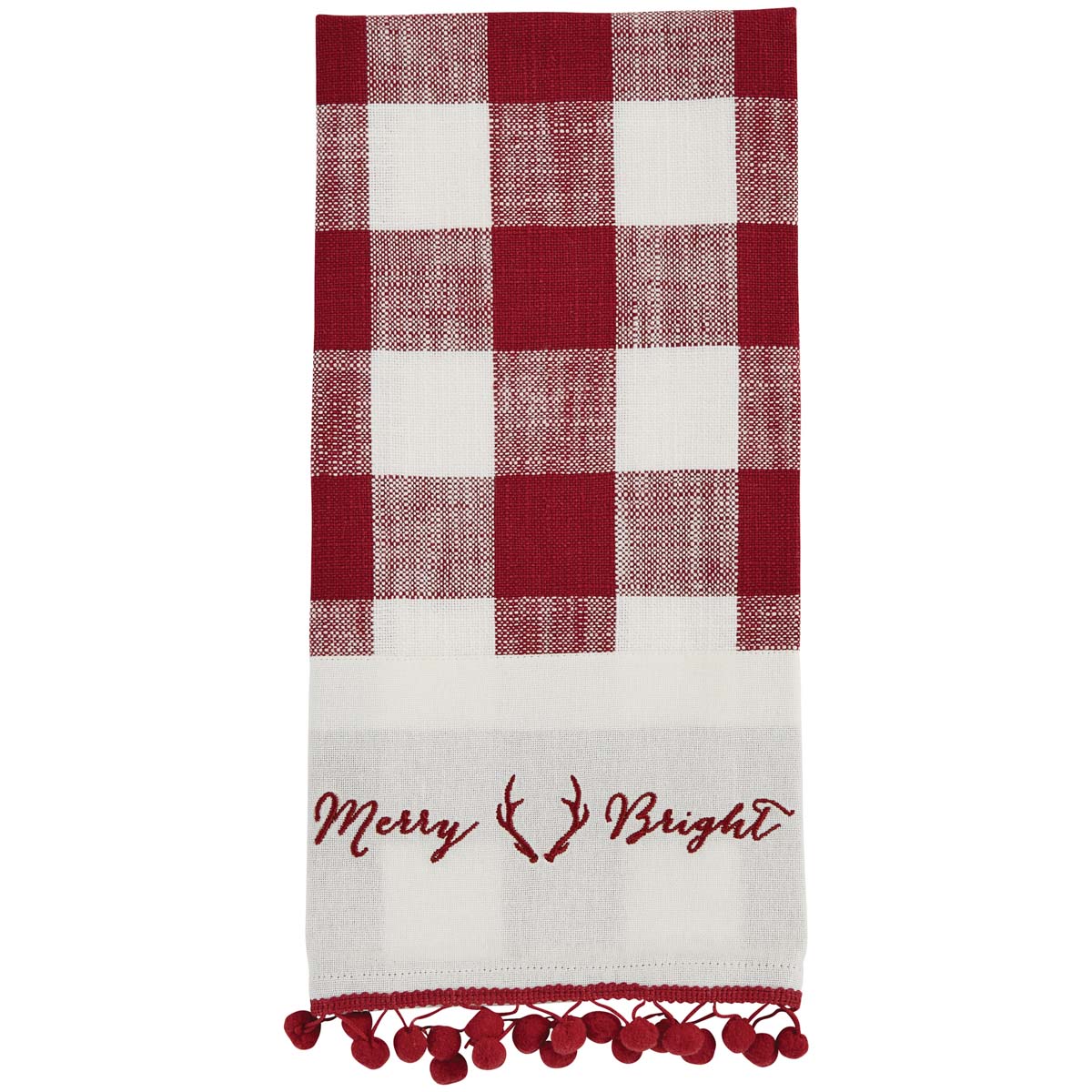 Merry Plaid Antler Dishtowel - Set of 2