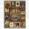 Lake Camping Throw Blanket - Large