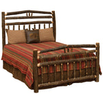 Hickory Log Wagon Wheel Bed - Full