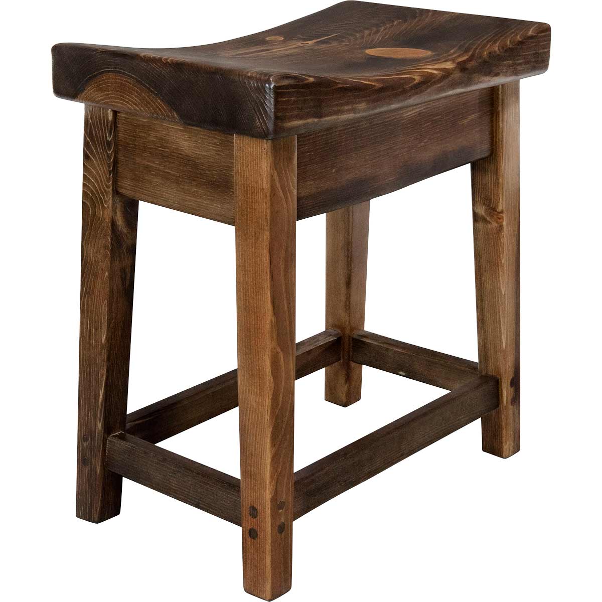 Lima Counter Height Saddle Barstool - Provincial Stain | Black Forest Decor