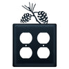 Wrought Iron Pinecone Double Outlet Cover