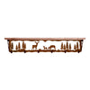 Deer Family 42 Inch Pine Hook Shelf