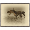 Early Morning Deer Trio Framed Canvas