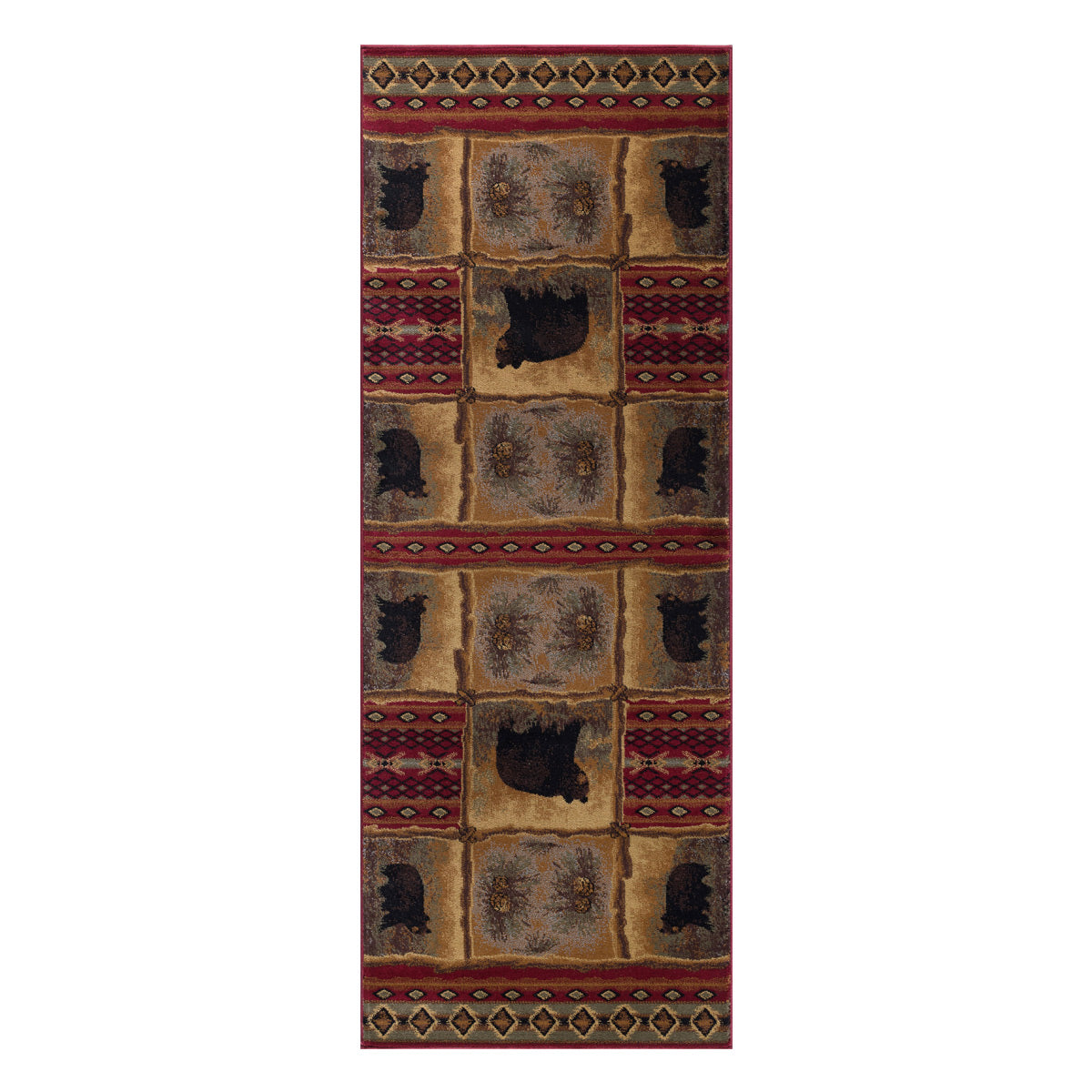Nature Bear and Pinecone Rug - 3 x 10 - OUT OF STOCK UNTIL 08/12/2026