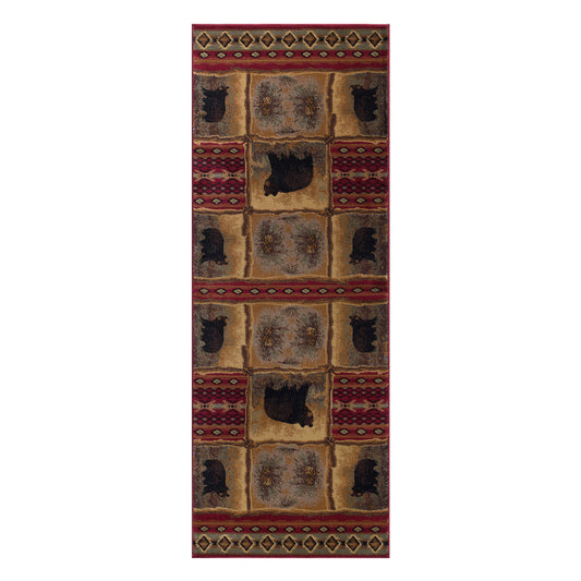 Nature Bear and Pinecone Rug - 3 x 10 - OUT OF STOCK UNTIL 08/12/2026