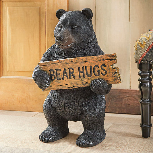 Black Bear Hugs Sculpture - Large - CLEARANCE