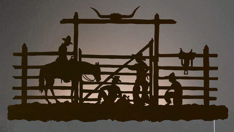Cowboy Corral Back Lit Wall Art