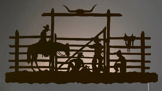 Cowboy Corral Back Lit Wall Art