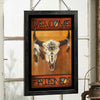 Stained Glass Art Bison Skull