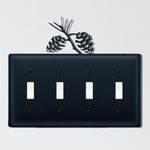 Wrought Iron Pinecone Quadruple Switch Cover
