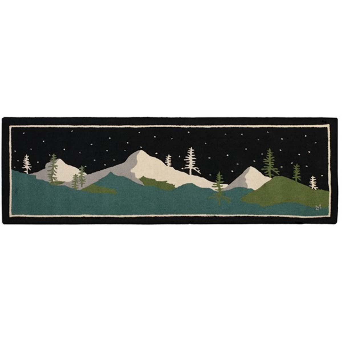 Snow Woods Hooked Wool Rug - 3 x 8