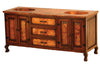 Four-Door Sink Cabinet with Copper - 3 Drawer