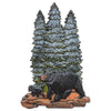 Pine Tree Bears Carved Wood Wall Art