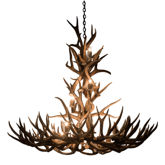 48 Inch Mule Deer Antler Chandelier - 12 Light