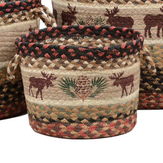 Moose & Pinecone Braided Utility Basket - Small - SALE