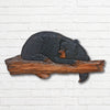Bear on Branch Carved Wood Wall Art