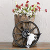 On The Trail Wagon Wheel Vase