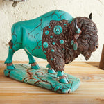 Turquoise Spirit Buffalo Sculpture - Large