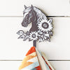 Floral Horse Metal Hook