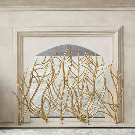 Gold Branches Fireplace Screen