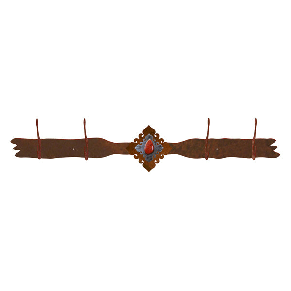 Red Jasper Stone 4 Hook Coat Rack