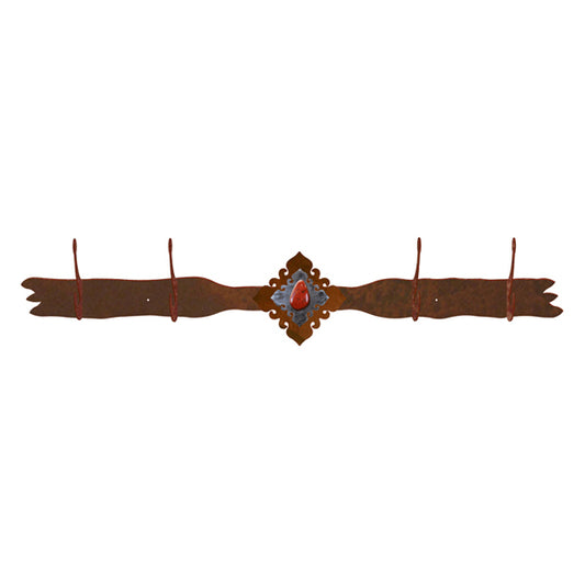 Red Jasper Stone 4 Hook Coat Rack