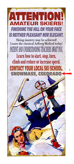 Attention! Amateur Skiers Sign
