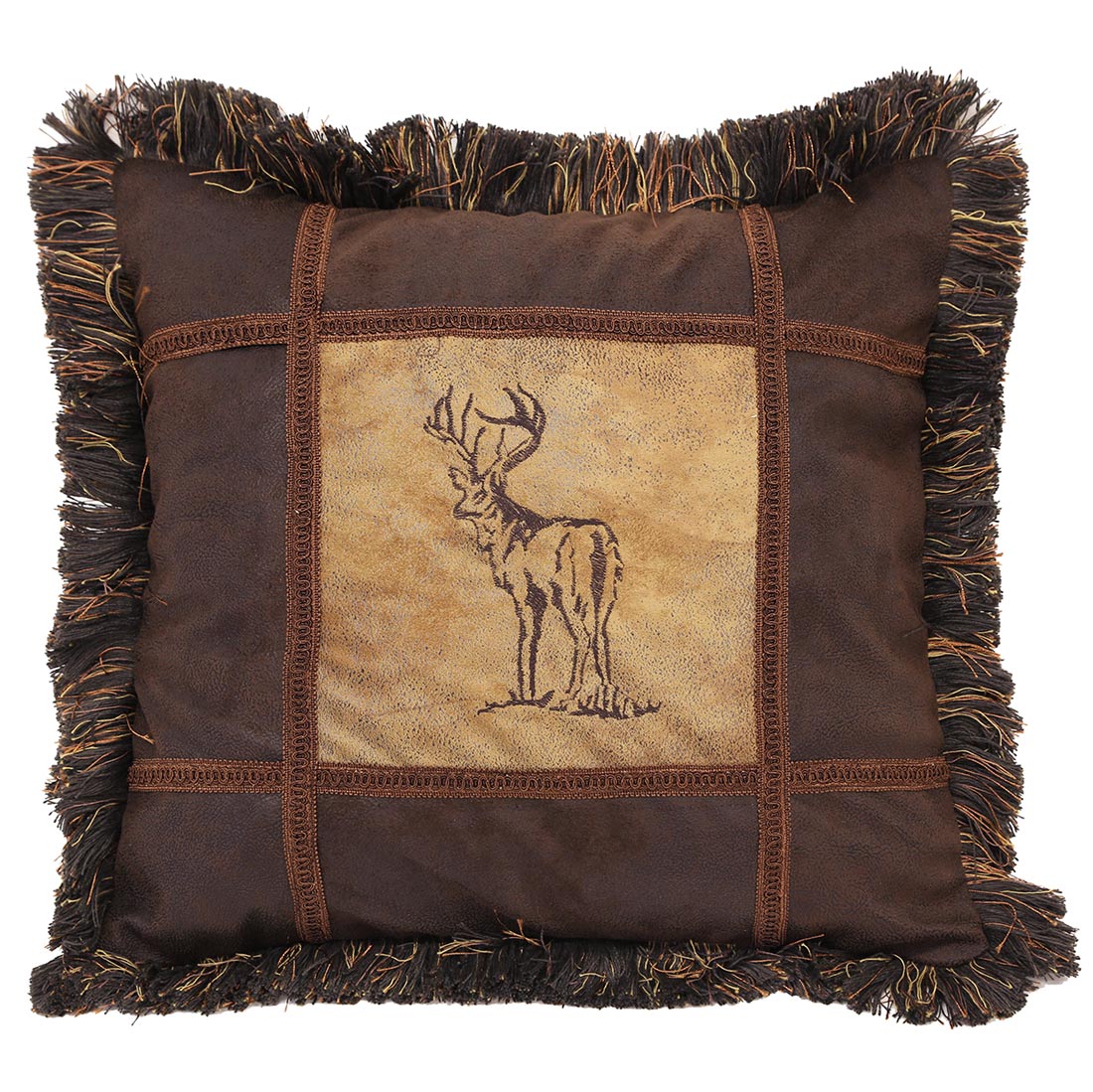 Embroidered Buck Pillow
