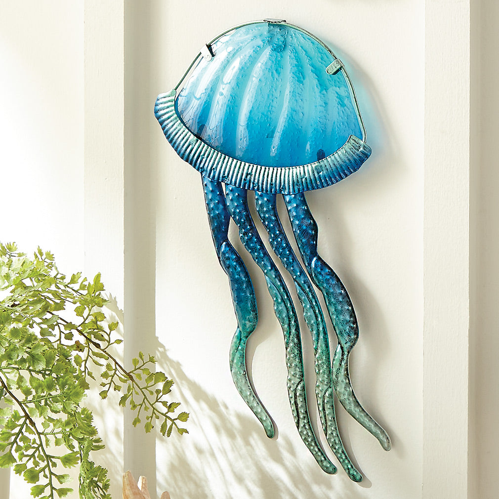 Blue Shimmer Jellyfish Wall Art - CLEARANCE