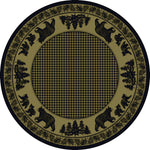 Big Sky Bear Family Green Rug - 8 Ft. Round