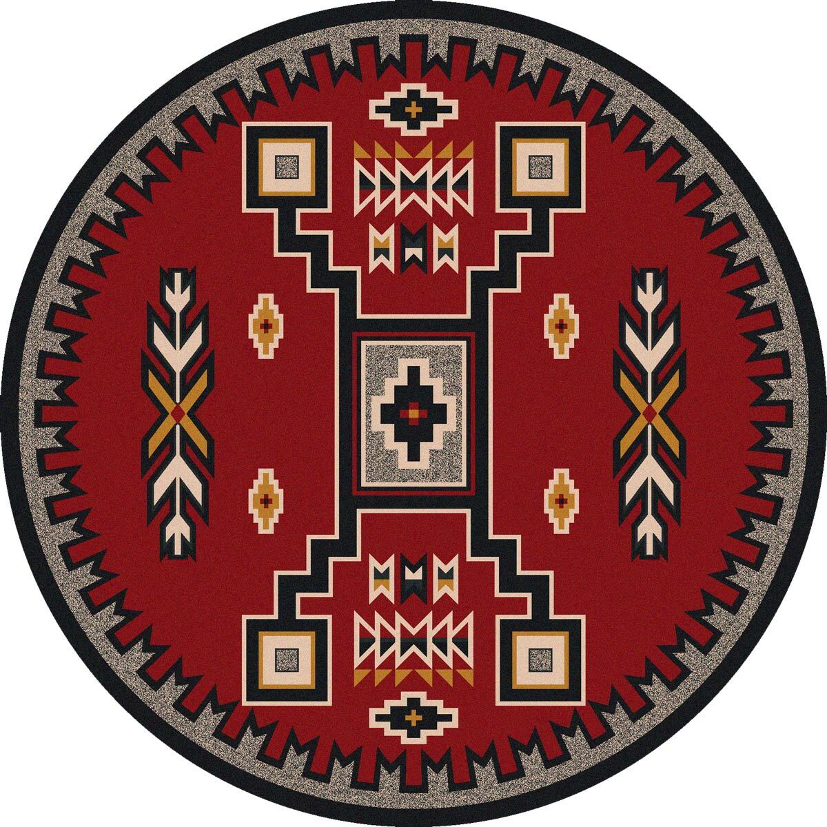 Firestorm Southwestern Rug - 8 Ft. Round