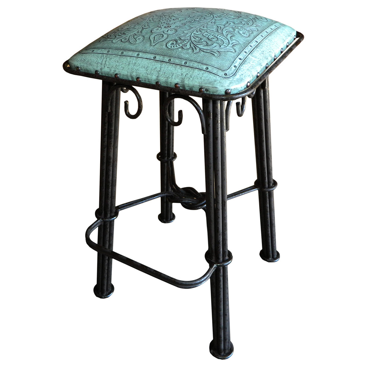 Coronado Iron Barstool - Colonial Turquoise