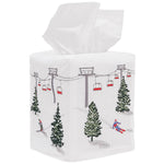 Ski Lift Cotton Tissue Box Cover - Small