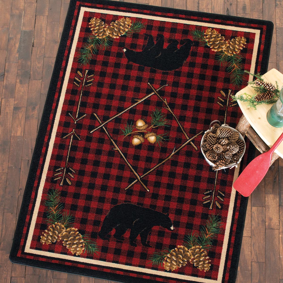 Adirondack Plaid Bear Rug - 3 x 4