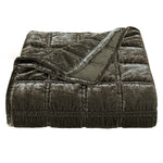 Green Velvet Box Stitch Throw
