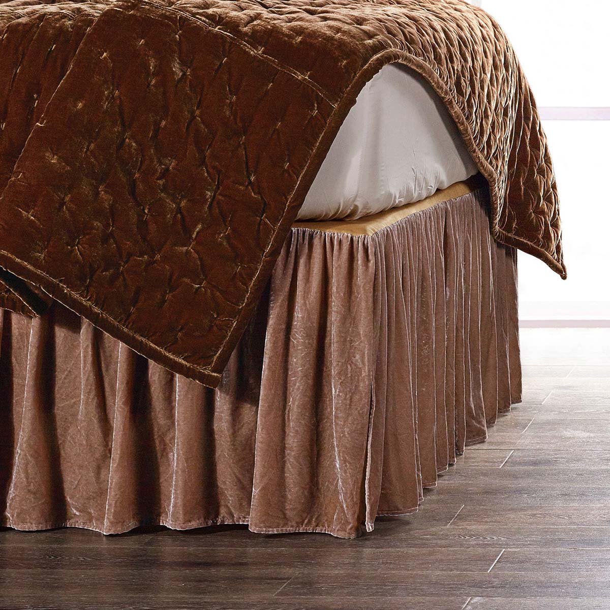 Rose Velvet Bedskirt - King - OUT OF STOCK UNTIL 08/19/2026