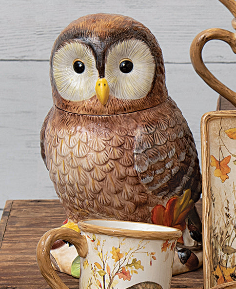 Autumn Wildlife Owl Cookie Jar - OVERSTOCK