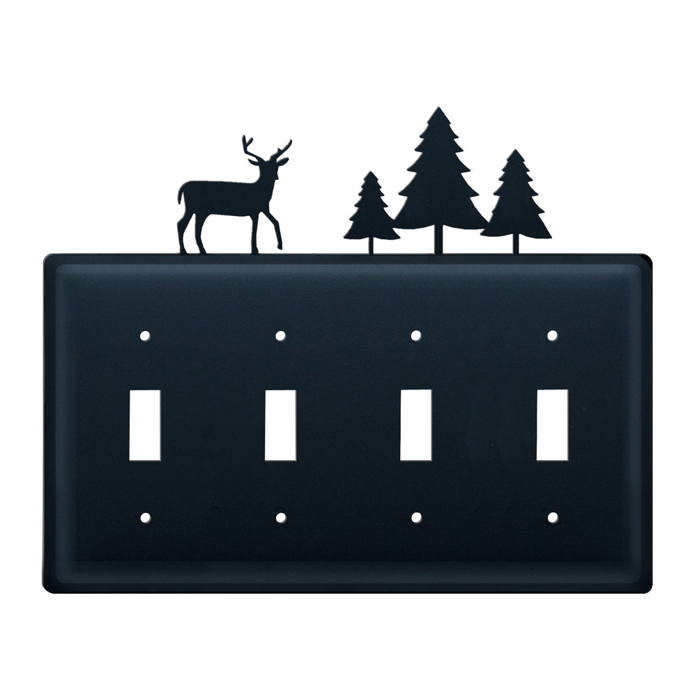 Deer & Pines Quadruple Switch Cover