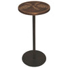 Round Wood Pinecone Drink Table