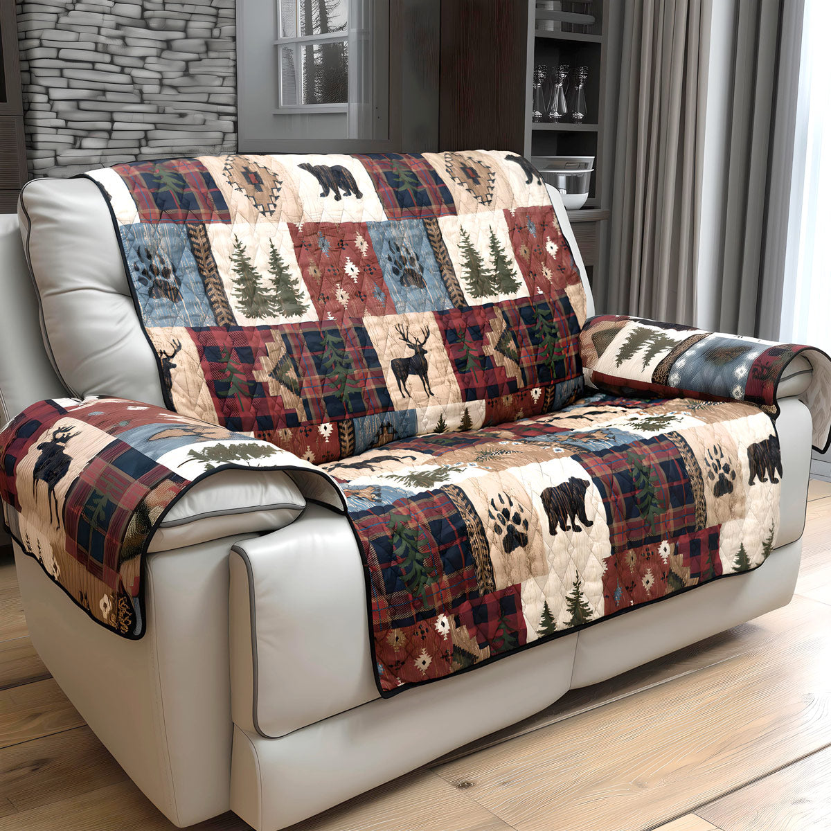 Lodge Patches Loveseat Cover