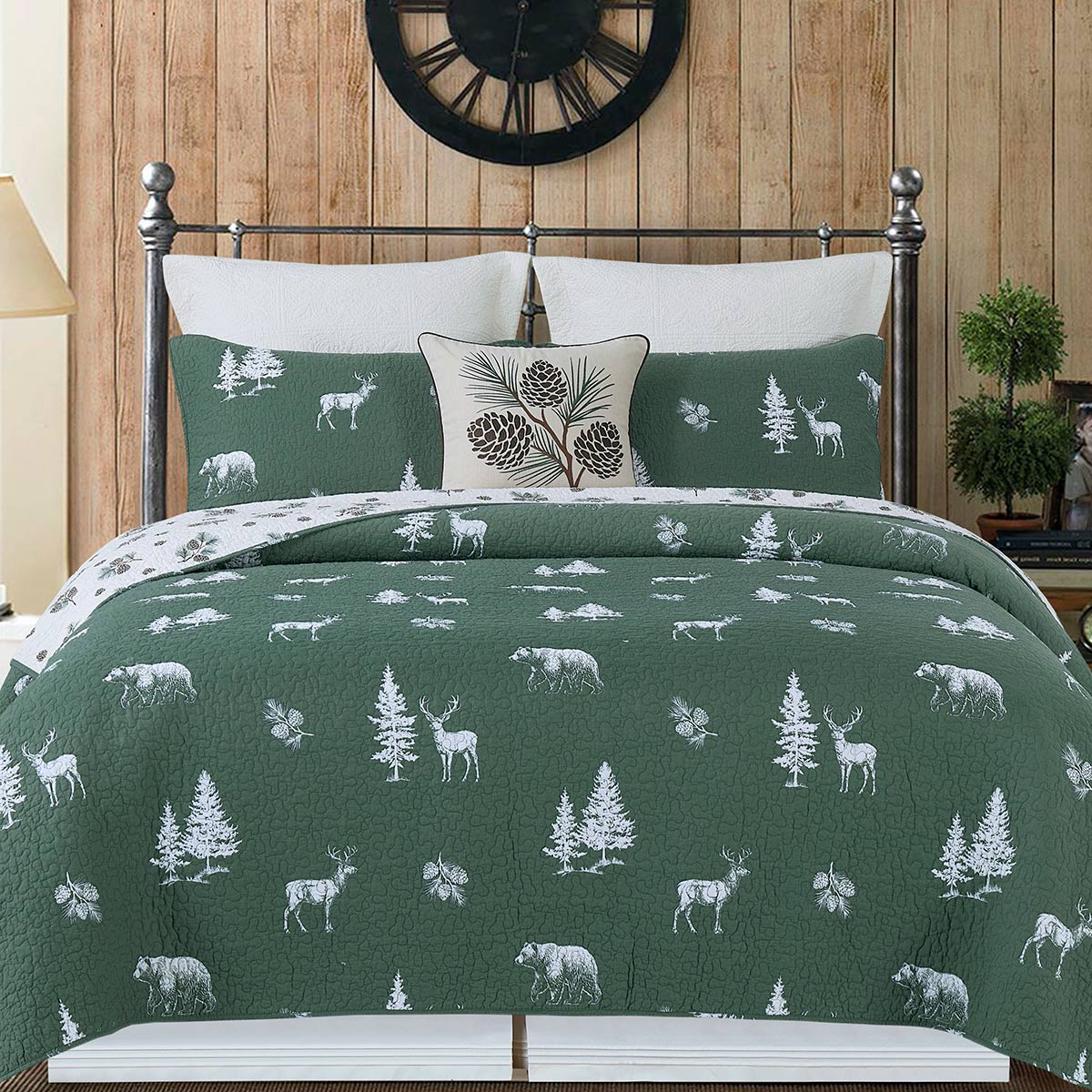 Pine Woods Wilderness Quilt Set - King