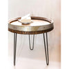 Wine Barrel Accent Table - Woodland Wreath