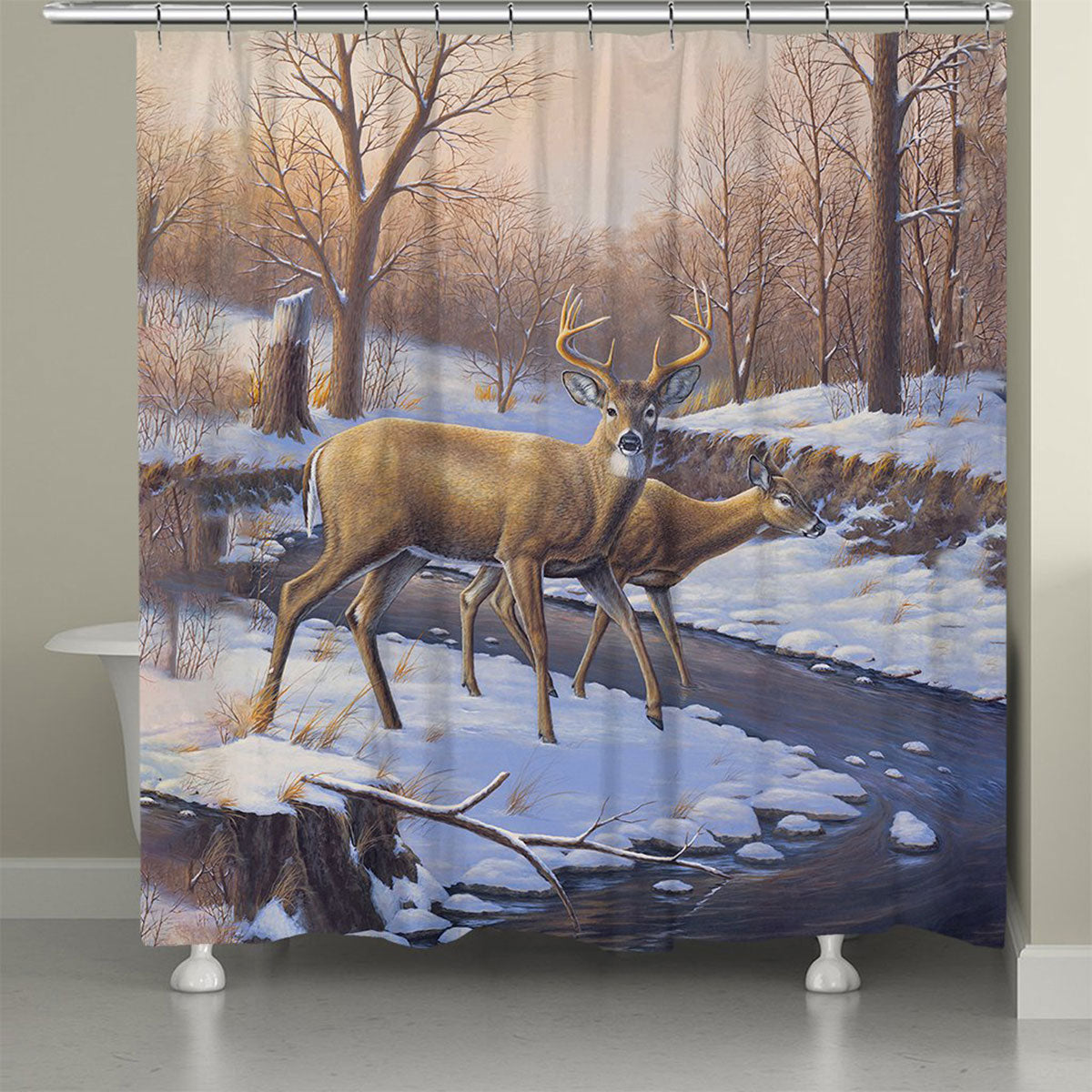 Winter Deer Shower Curtain