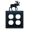 Wrought Iron Moose Double Outlet Cover