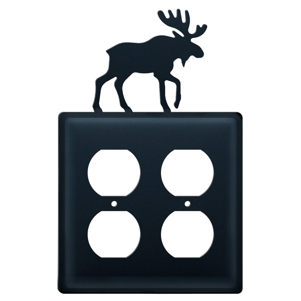 Wrought Iron Moose Double Outlet Cover