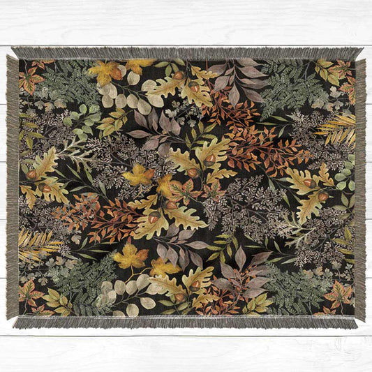 Midnight Woodland Throw Blanket - Large